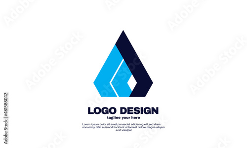 stock illustrator abstract best inspiration modern company business logo design template blue navy color