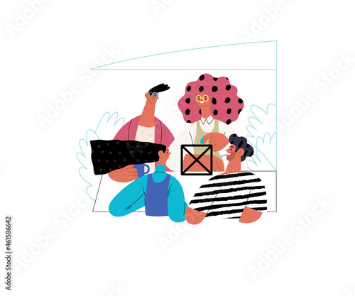 Startup illustration. Concept of building new business