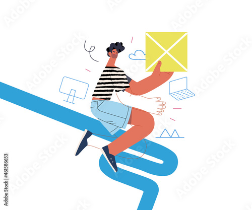 Startup illustration. Concept of building new business