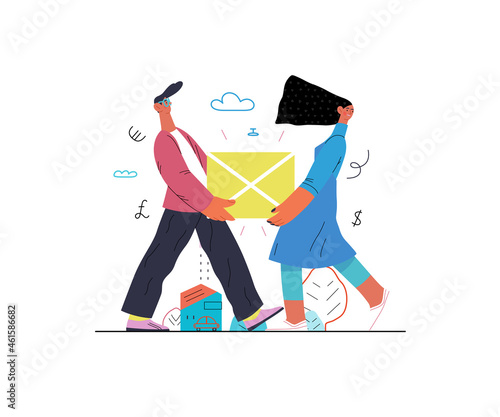 Startup illustration. Concept of building new business