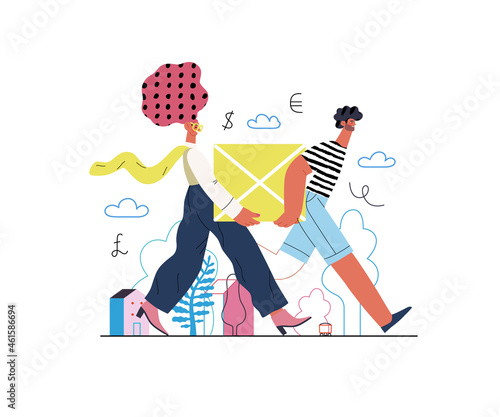 Startup illustration. Concept of building new business