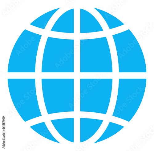 Earth globe icon with flat style. Isolated vector Earth globe icon image, simple style.