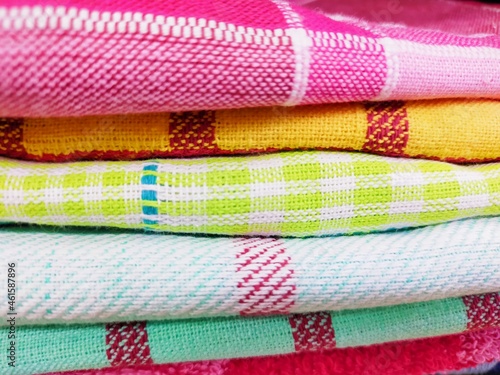 colorful fabrics for sale in market