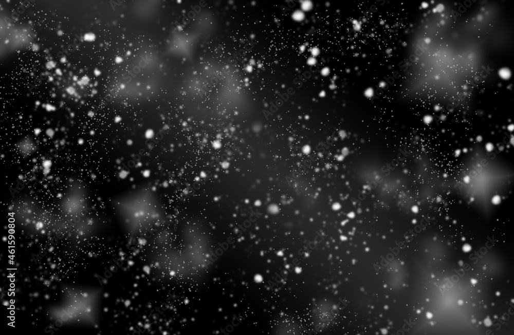 Fototapeta premium Snow is white and on a plain black background