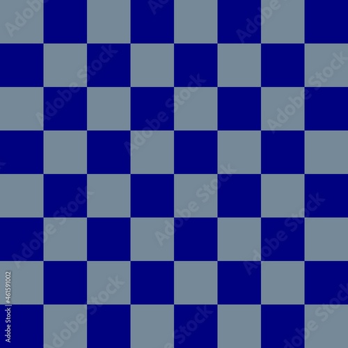 Checkerboard 8 by 8. Navy and Light Slate Grey colors of checkerboard. Chessboard, checkerboard texture. Squares pattern. Background.