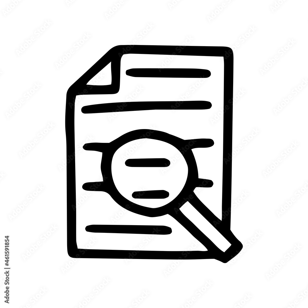 search on document line vector doodle simple icon search on document line vector doodle simple icon
