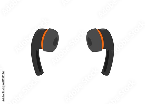 Pair of ear buds. Simple flat illustration. 
