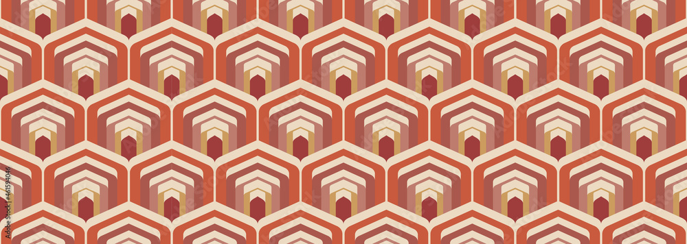 70's retro seamless wallpaper pattern material / vector illustration	
