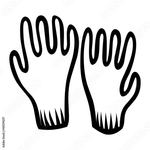 gardening gloves of farm hand drawn illustration