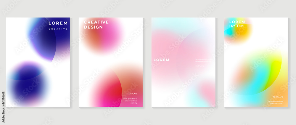 Fluid gradient background. Minimalist posters, cover, wall arts with colorful geometric shapes and liquid color. Modern wallpaper design for presentation, home decoration.  website and banner. - obrazy, fototapety, plakaty 