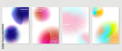 Fluid gradient background. Minimalist posters, cover, wall arts with colorful geometric shapes and liquid color. Modern wallpaper design for presentation, home decoration.  website and banner.