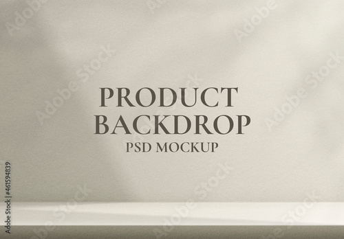 Beige Product Backdrop Mockup with Shadow
