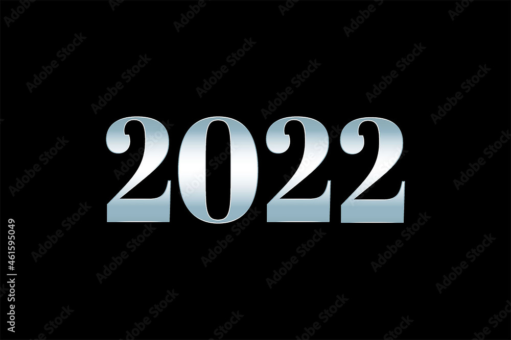 New year white blue color text 2022 New year white blue color text 2022