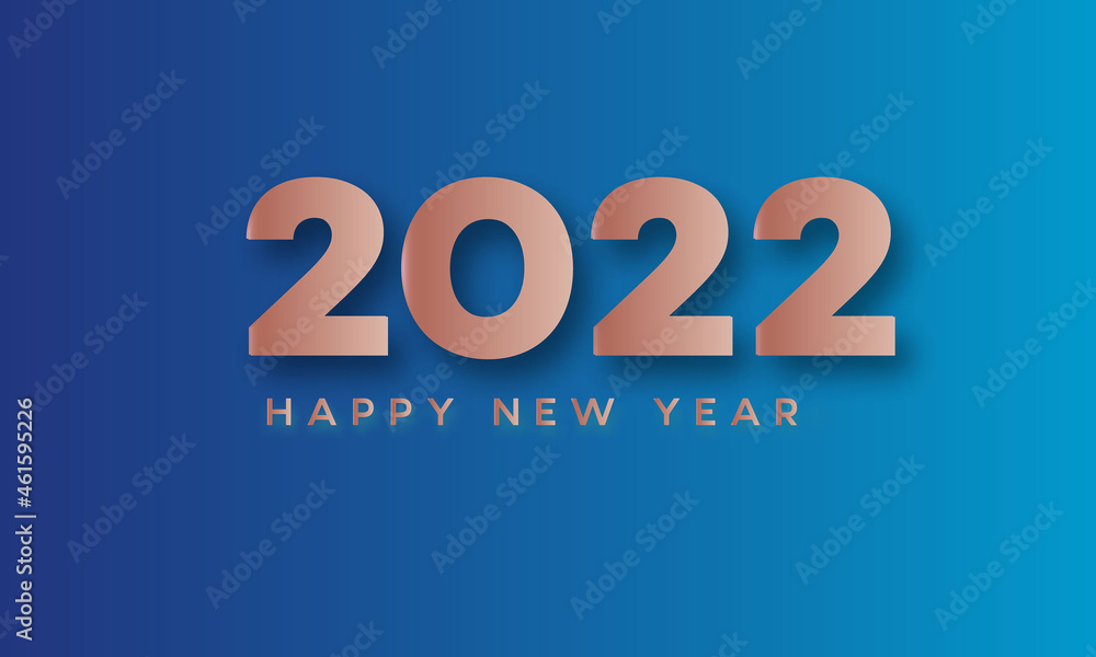 Happy new year 2022 bokeh slide blue background celebration