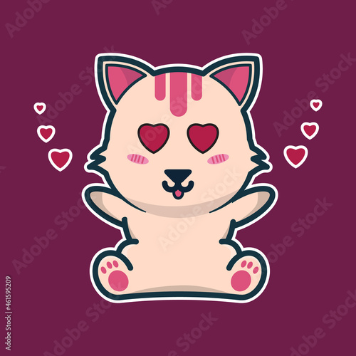 vector illustration of cute cat 