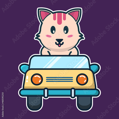 vector illustration of cute cat 