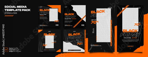 Streetwear Black Friday Urban Modern Fashion Instagram Stories and Social Media Feed Post Banner Bundle