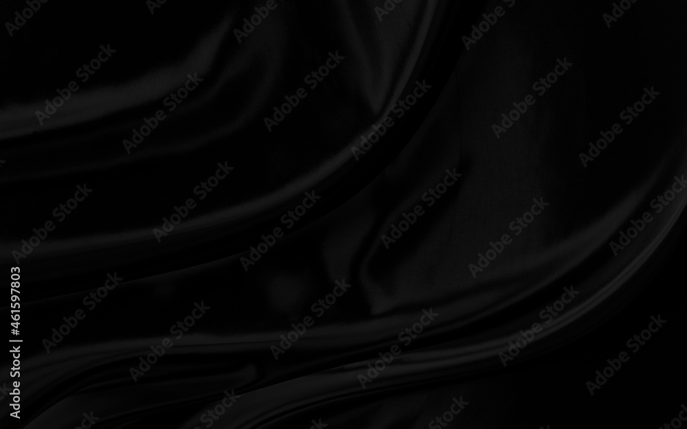 Obraz premium Black gray satin dark fabric texture luxurious shiny that is abstract silk cloth background with patterns soft waves blur beautiful.