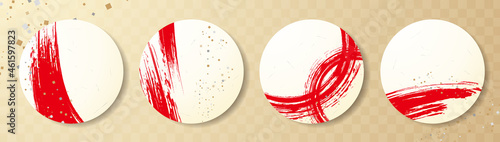 和風カードデザイン。筆のタッチ。墨のライン。和モダン