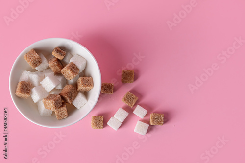 Bowl with sweet sugar on co...