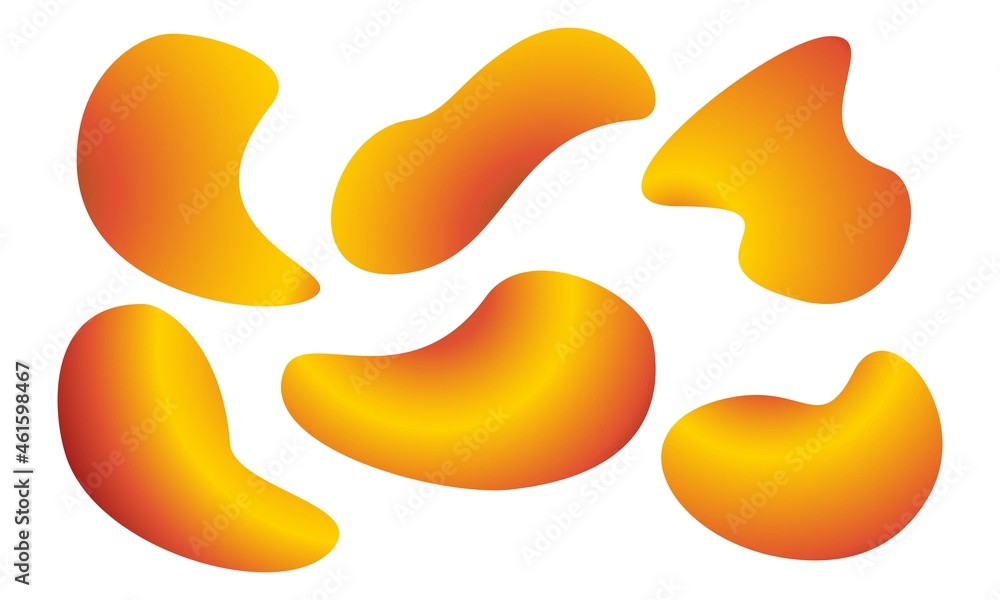 Liquid gradient shape. Gradient Blobs shapes vector set. Organic abstract simple fluid splodge elemets. isolated on white background. vector illustration Liquid gradient shape. Gradient Blobs shapes vector set. Organic abstract simple fluid splodge elemets. isolated on white background. vector illustration