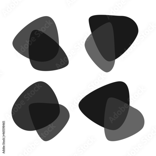 Blob shapes vector set. Random blotch, inkblot, stone silhouette, Ink stain. Organic abstract simple fluid splodge elemets.  isolated on white background. vector illustration