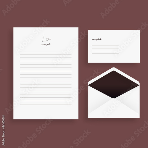 おしゃれでシンプルなレターセットのベクター