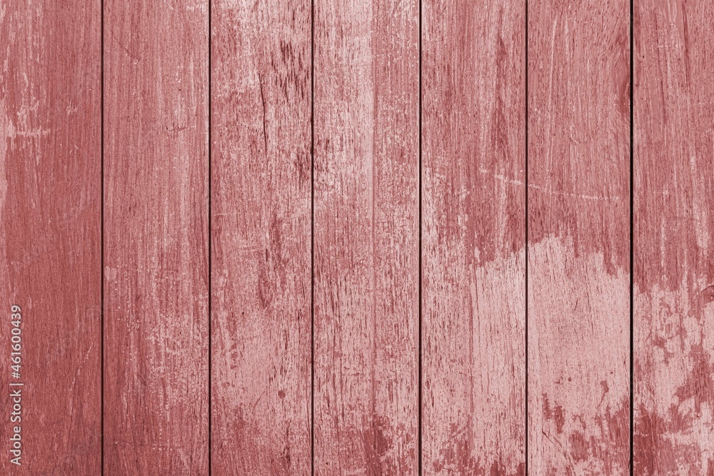 Fototapeta premium Old red wood color texture vertical for background. Surface light clean of table top view. Natural patterns for design art work and interior or exterior