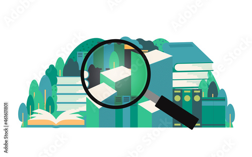 Lots of paperwork and a magnifying glass.