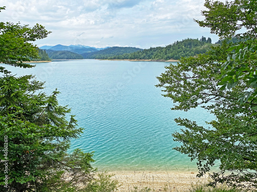 Artificial reservoir Lake Lokve or Artificial accumulation Lokvarsko Lake - Gorski kotar, Croatia (Lokvarsko jezero ili umjetno akumulacijsko Omladinsko jezero, Lokve - Gorski kotar, Hrvatska) photo