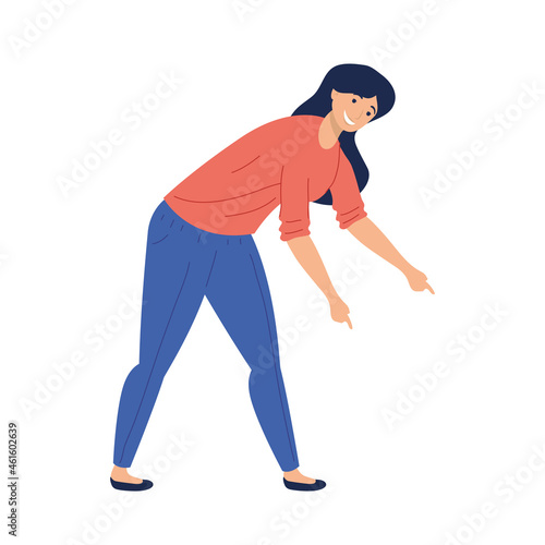 crouching woman character