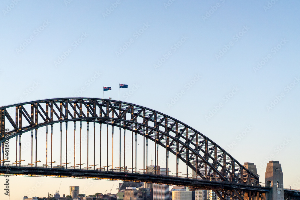 Sydney harbour bridge at sunset