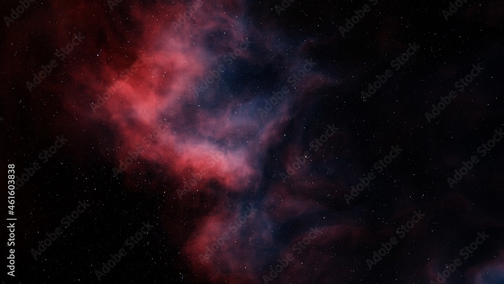 Fototapeta premium Space background with nebula and stars 3d illustration