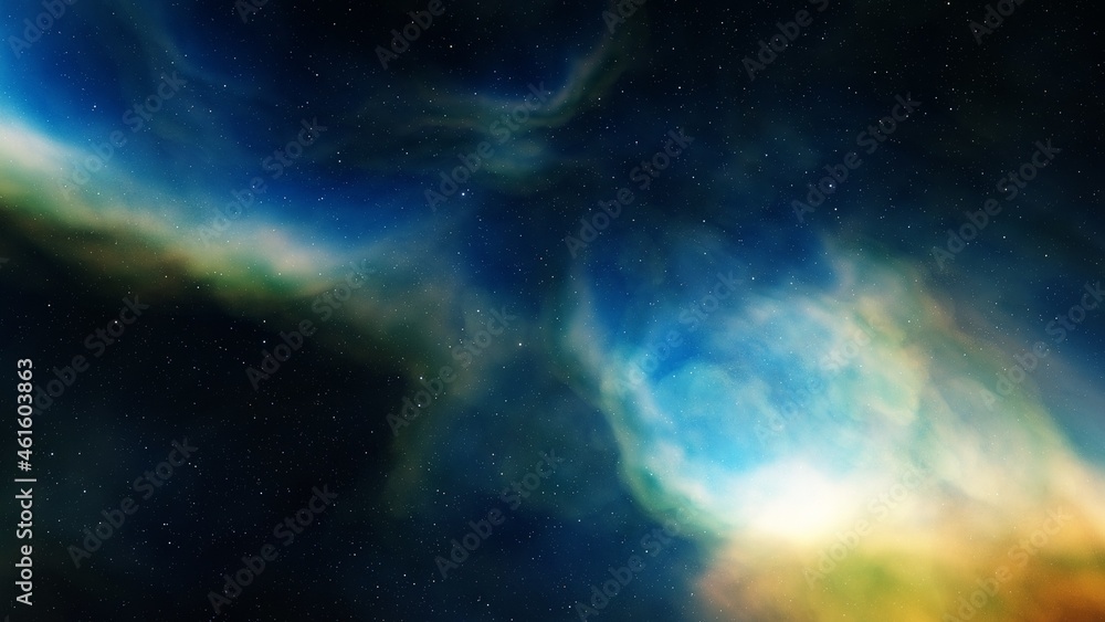 Space background with nebula and stars 3d illustration Space background with nebula and stars 3d illustration