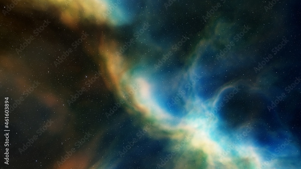 Space background with nebula and stars 3d illustration