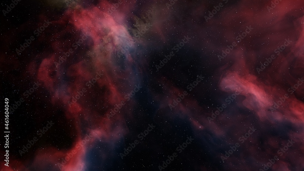 Fototapeta premium Space background with nebula and stars 3d illustration