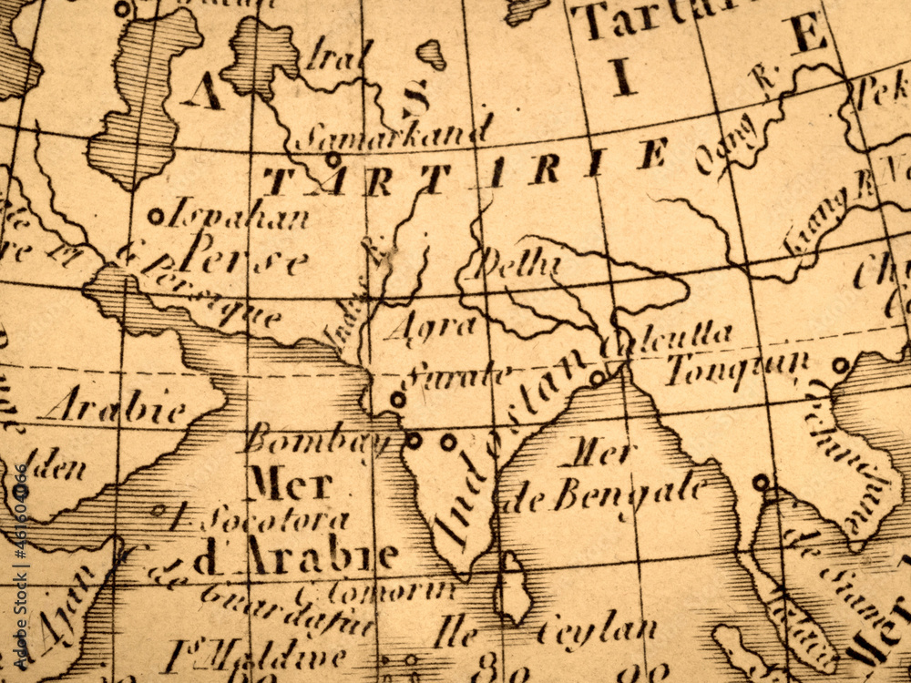 アンティークの古地図　インド