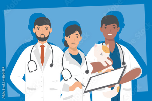 three medical professionals workers