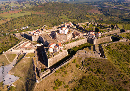 Fortress of Nossa Senhora da Graca in Elvas old city, view from drone photo