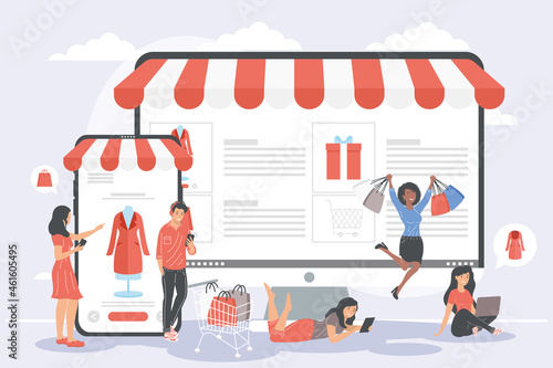 people in shopping online