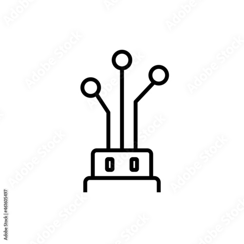 Icono de dispositivo USB. Concepto de conexión, compartir y tecnología. Herramienta para compartir y conectar a una máquina electrónica. Ilustración vectorial, aislado fondo blanco