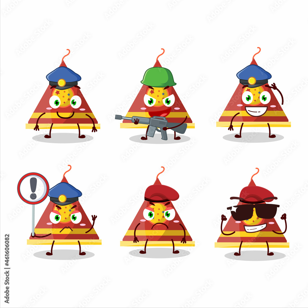 A dedicated Police officer of firecracker smoke cone mascot design style A dedicated Police officer of firecracker smoke cone mascot design style