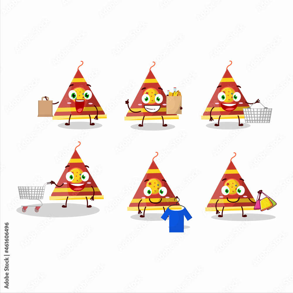 A Rich firecracker smoke cone mascot design style going shopping A Rich firecracker smoke cone mascot design style going shopping