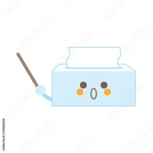 指示棒ティッシュ驚く