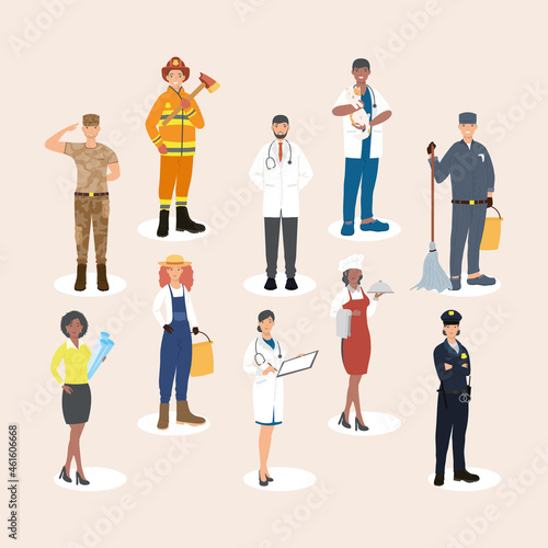 ten professionals workers