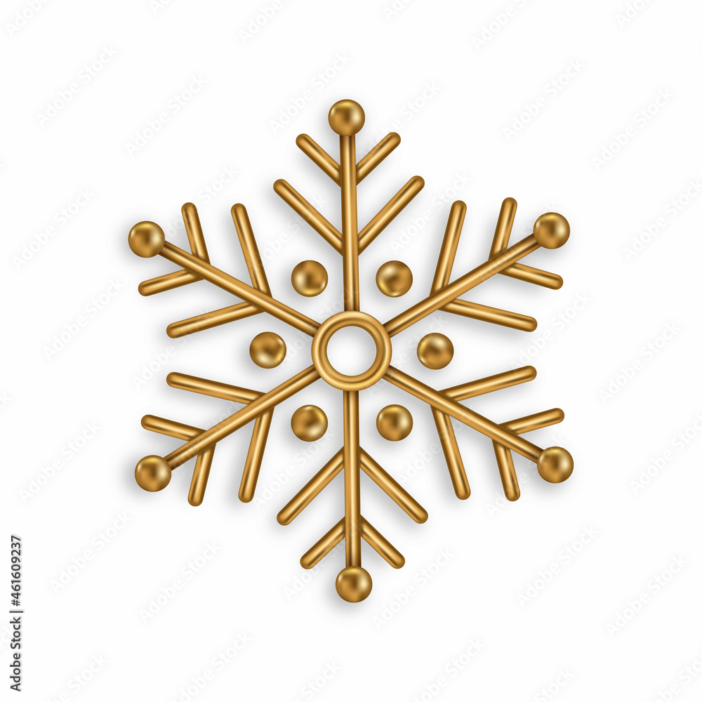 Vector illustration of snowflake with golden glittering texture. New year and Christmas design element Vector illustration of snowflake with golden glittering texture. New year and Christmas design element