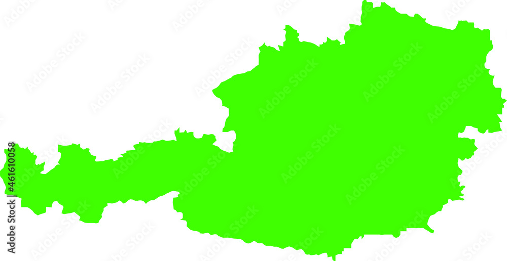 Austria map Country Land with green color