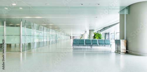 Empty departure lounge in airport