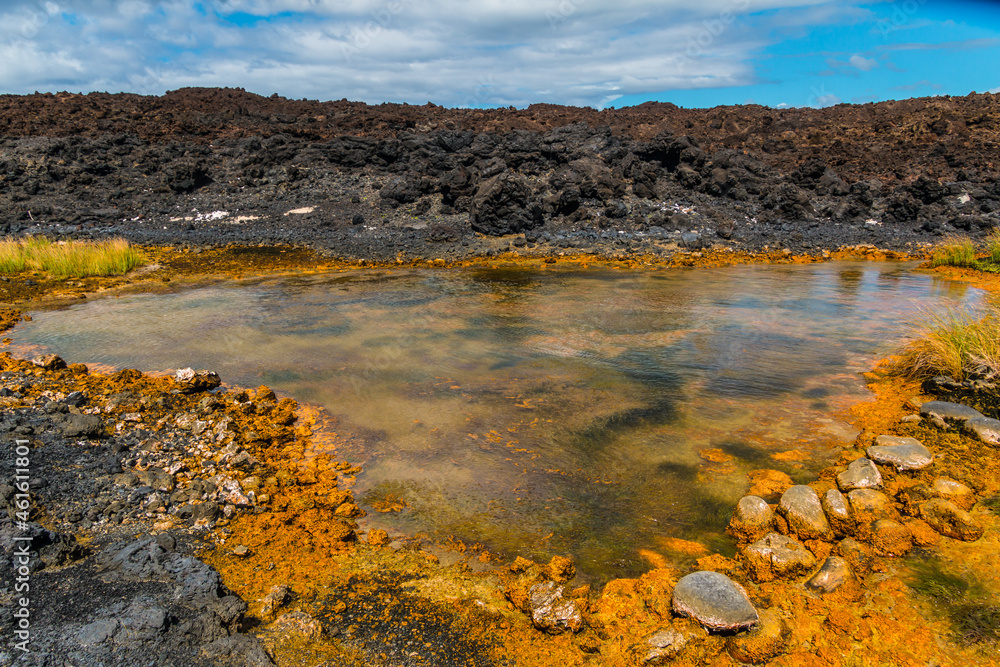 Anchialine Pools on Cape Hanamanioa on The Shore of La Perouse Bay, Makena-La Perouse State Park, Maui, Hawaii, USA