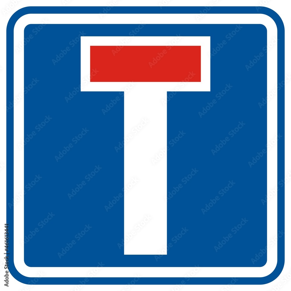 Foto traffic sign dead end, vector illustration